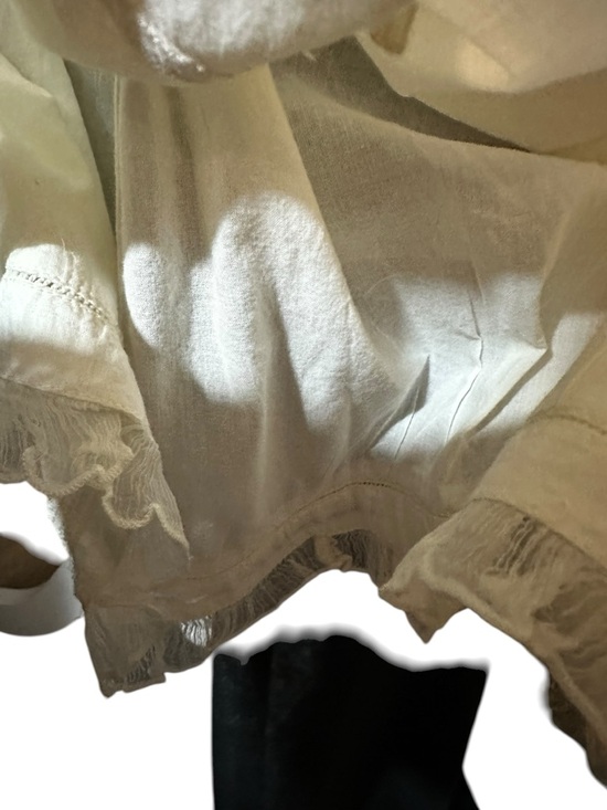 Cordelia 100% Cotton Midi Skirt with Embroidered Flowers, Off White Size 4 - Picture 8 of 14